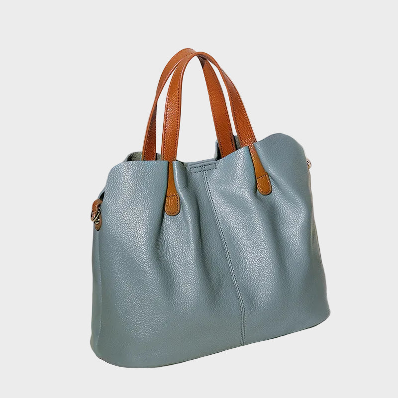 Alana | Genuine Leather Handbags Head Layer Cowhide Litchi Grain Women Handbag