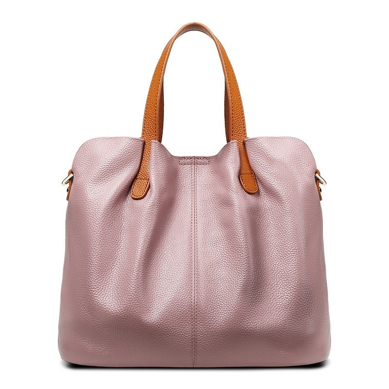 Alana | Genuine Leather Handbags Head Layer Cowhide Litchi Grain Women Handbag