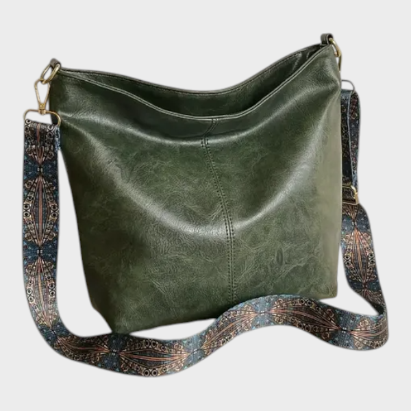 Demetra | Green lightweight PU leather bag for women